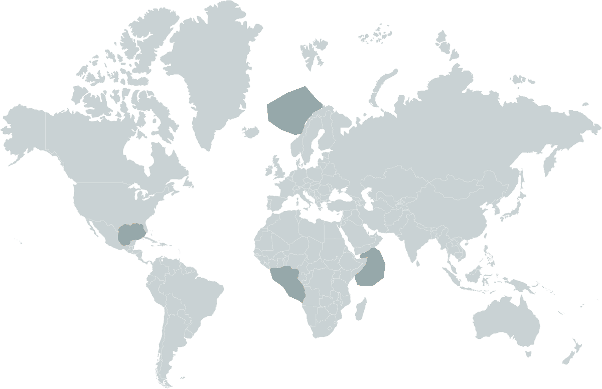 World map showing SEAM Energy operating countries